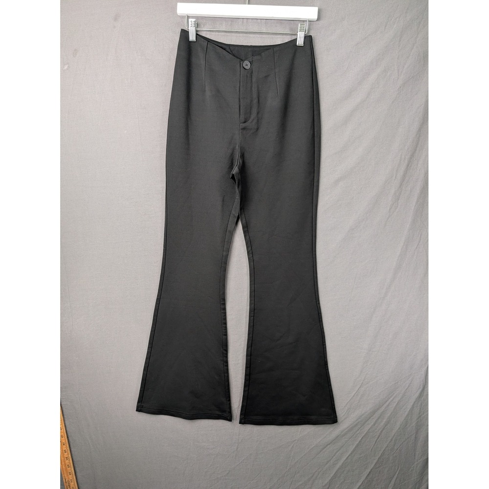 Commense Black High Waisted Flare Leg Trousers OA250106071 Womens Size S NEW